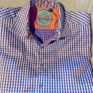 Robert Graham colorful men’s button up polo.